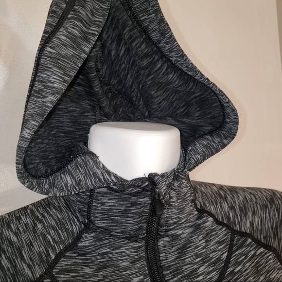 90 Degrees Dark Black Grey Athletic Zip Up Hoodie - Picture 9 of 10